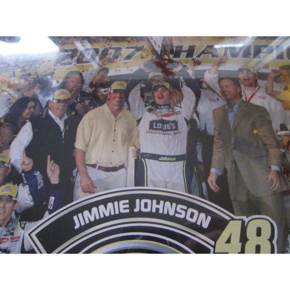 NASCAR 2007 Champion Jimmie Johnson Lowe's racing framed w/soa Team Lowe's - Picture 5 of 10